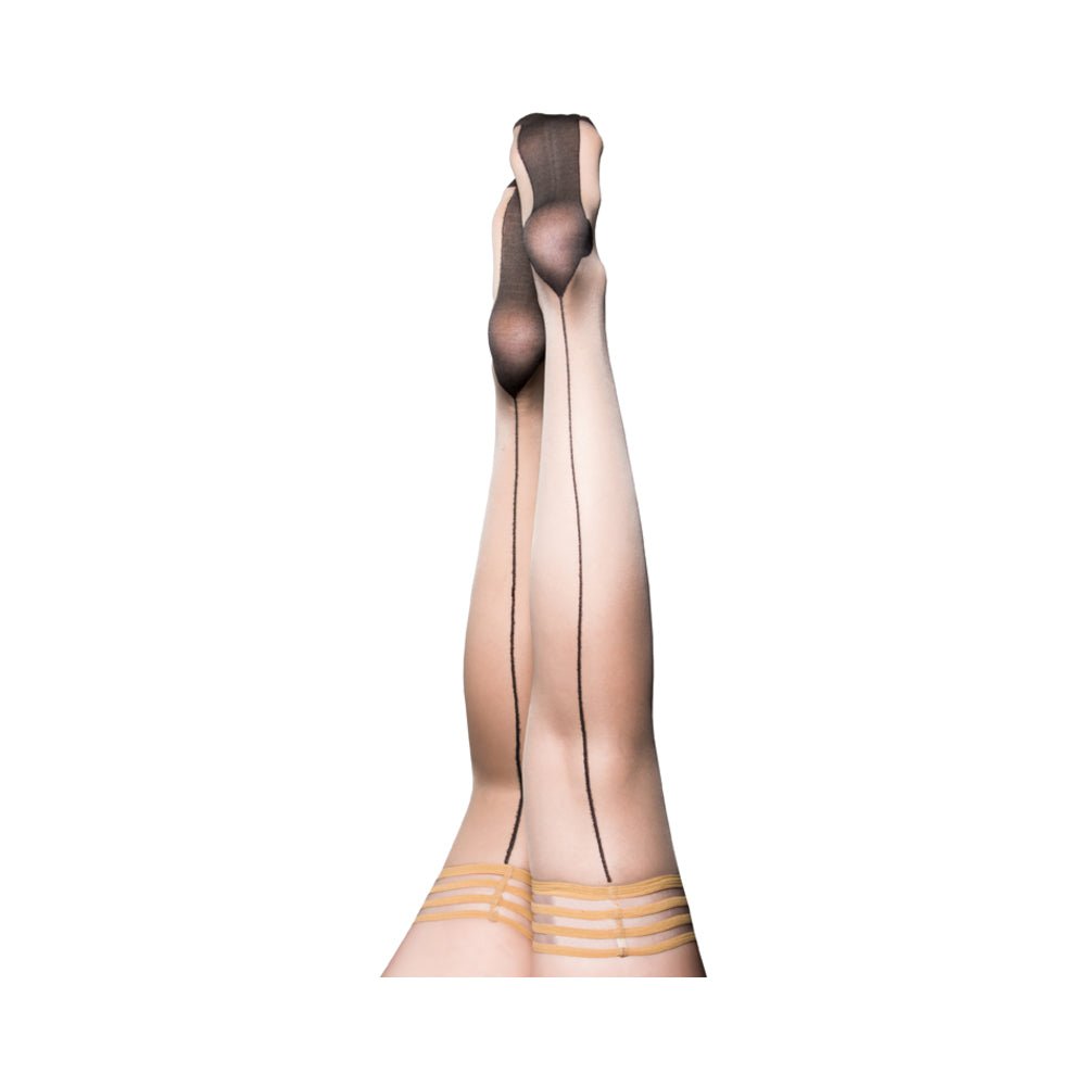 Kixies Ruby Nude Black Back Seam Size B-Kixies-Sexual Toys®