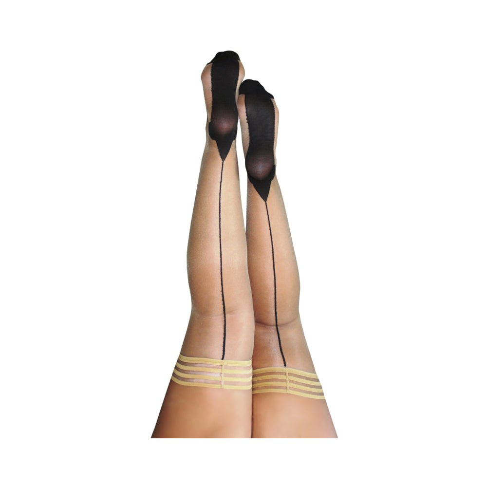 Kixies Ruby Nude Black Back Seam Size C-Kixies-Sexual Toys®