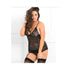 Lace Time Garter Chemise Set Black 1X/2X-Rene Rofe-Sexual Toys®
