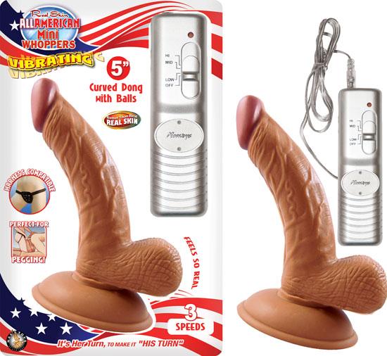 Latin American Mini Whoppers 5 inches Vibrating Dong, Balls Brown-Nasstoys-Sexual Toys®