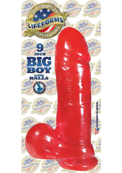 Lifeforms Big Boy Dong With Suction Base 9 Inch  - Red-Lifeforms Collection-Sexual Toys®