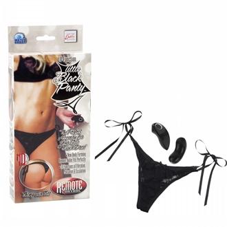 Little Black Panty Thong With Ties 10-function Remote Control Vibe-blank-Sexual Toys®