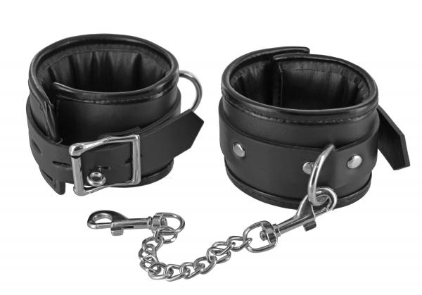 Locking Padded Wrist Cuffs With Chain Black-Frisky-Sexual Toys®