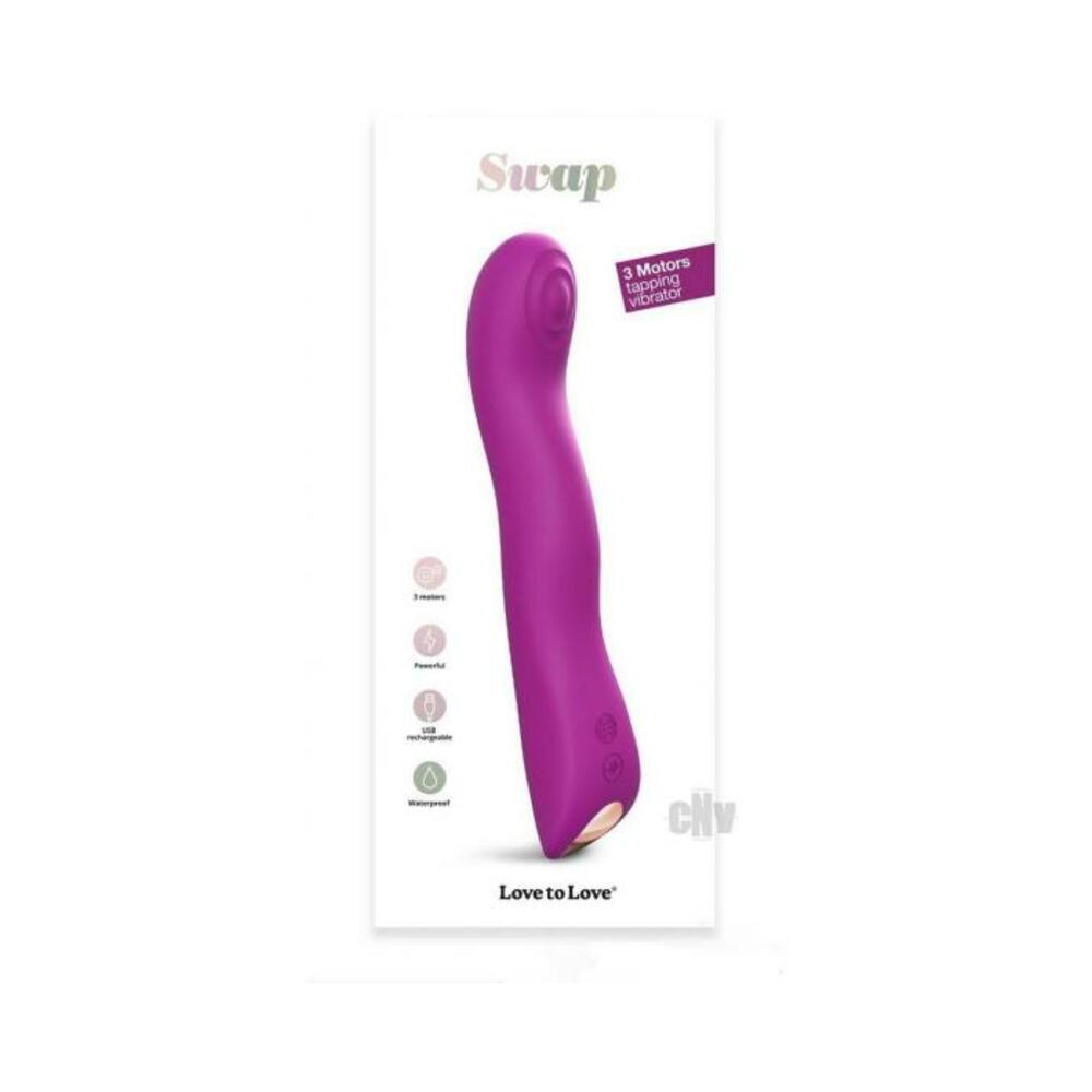 Love To Love Swap Rechargeable Triple Motor Tapping Silicone G-spot Vibrator Sweet Orchid-blank-Sexual Toys®