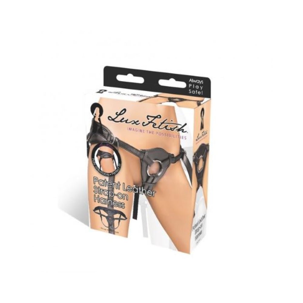 Lux Fetish Patent Leather Strap On Harness Black O/S-Electric Eel-Sexual Toys®