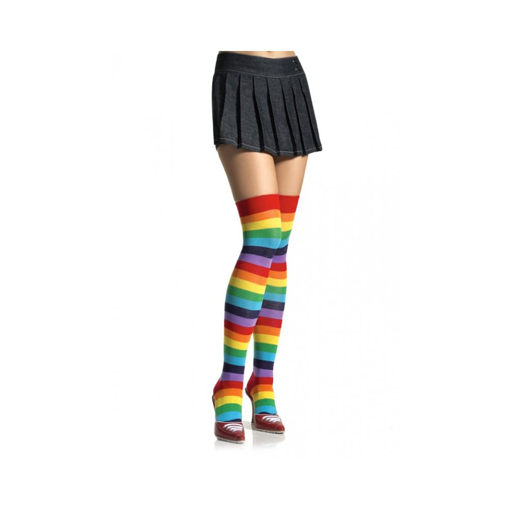 Lycra Acrylic Rainbow Thigh High Stockings O/S-blank-Sexual Toys®
