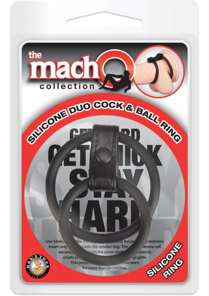 Macho Silicone Duo Cock And Ball Ring Black-The MachO Collection-Sexual Toys®