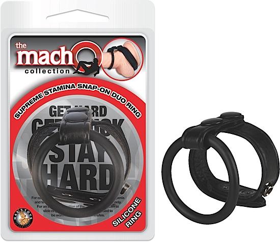 Macho Supreme Stamina Snap On Duo Ring Black-The MachO Collection-Sexual Toys®