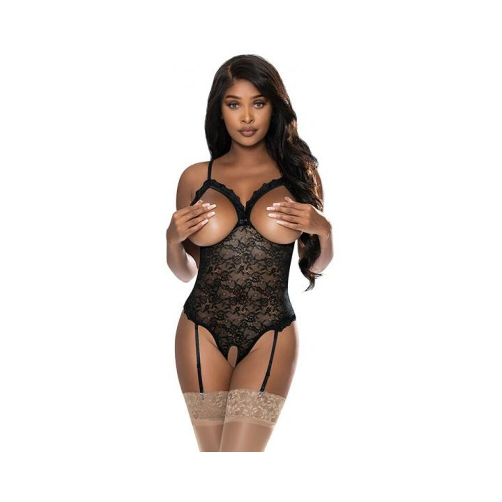 Magic Silk Ooh La Lace Cupless &amp; Crotchless Teddy Black S/m-blank-Sexual Toys®