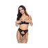 Magic Silk Ooh La Lace Demi Bra, Garter & Tanga Set Black L/xl-blank-Sexual Toys®