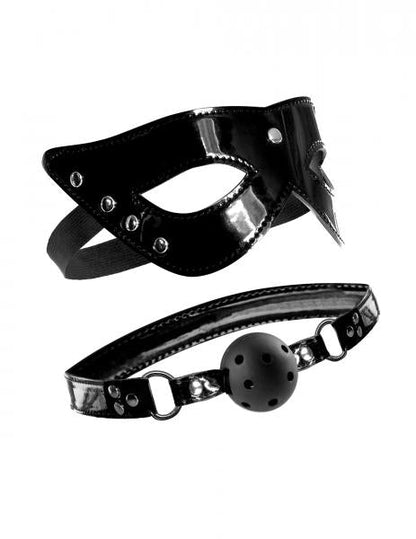 Masquerade Mask &amp; Ball Gag Black-Fetish Fantasy Limited Edition-Sexual Toys®