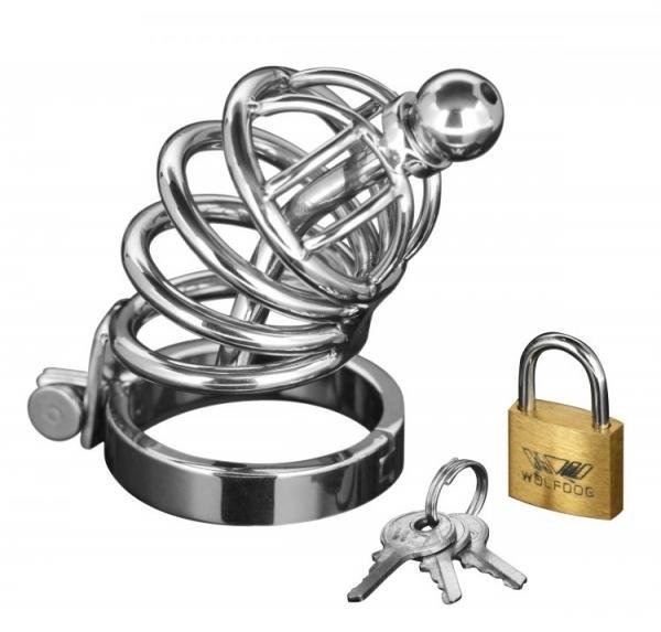 Asylum 4 Ring Chastity Cage Urethral Plug S/M-Master Series-Sexual Toys®