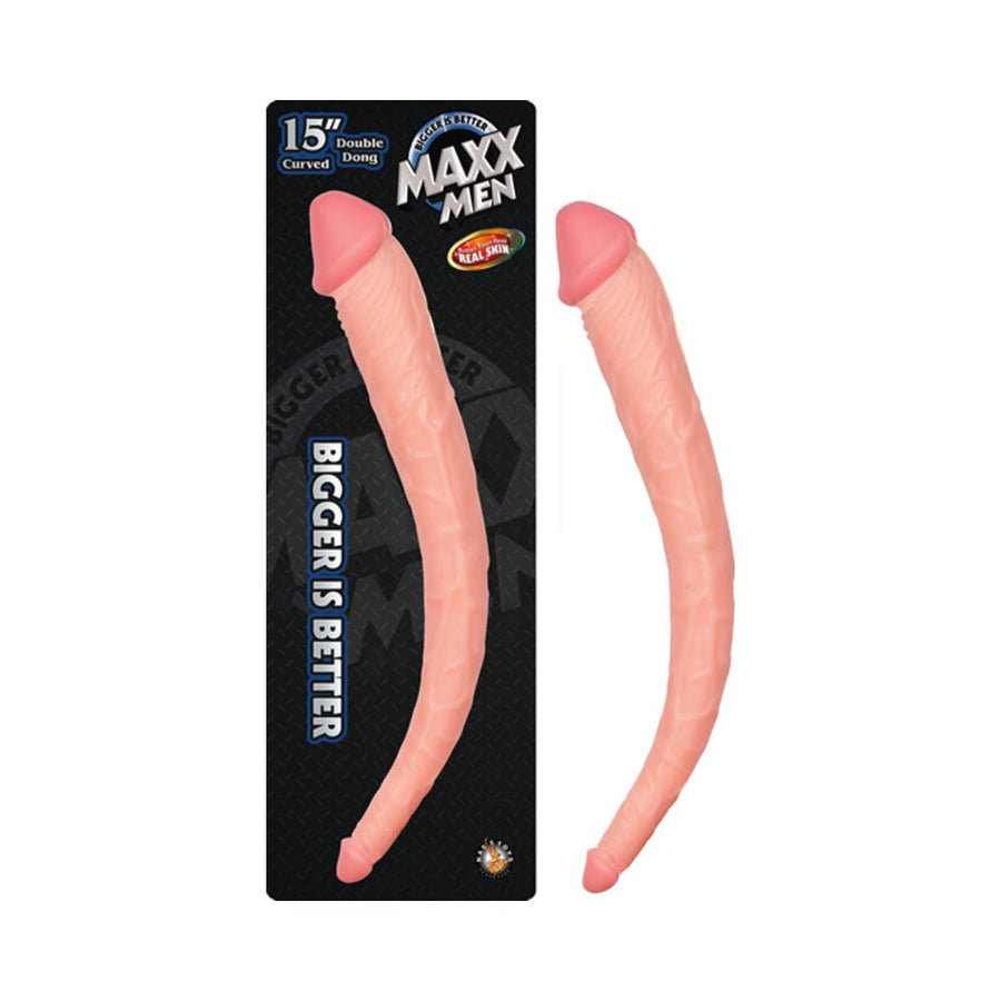 Maxx Men Curved Double Dong 15 inches - Beige-Nasstoys-Sexual Toys®