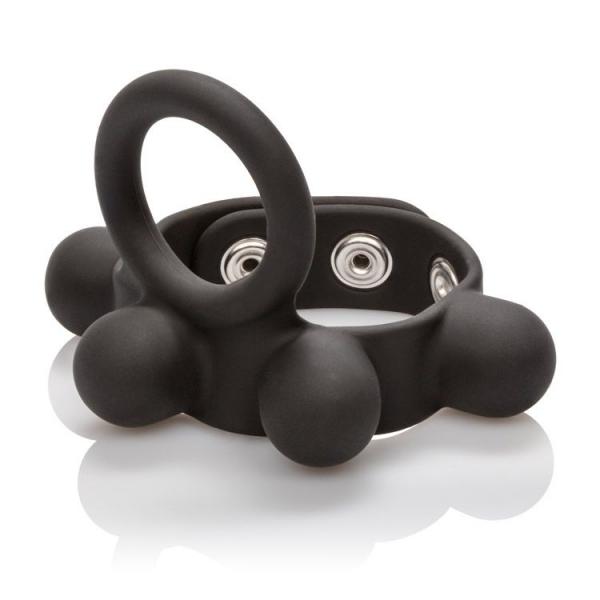 Medium Weighted C Ring Ball Stretcher Black-blank-Sexual Toys®