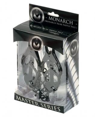 Monarch Noir Nipple Vice Black Metal Clamps-Master Series-Sexual Toys®