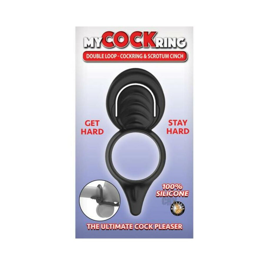 My Cockring Double Loop Cockring &amp; Scrotum Cinch Black-Nasstoys-Sexual Toys®