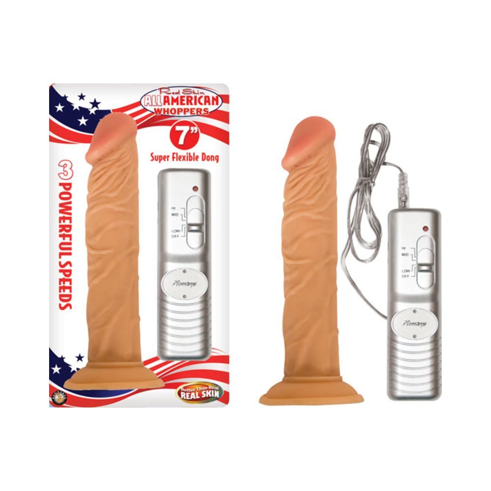 All American Whopper 7 inches Vibrating Dong Beige-Nasstoys-Sexual Toys®