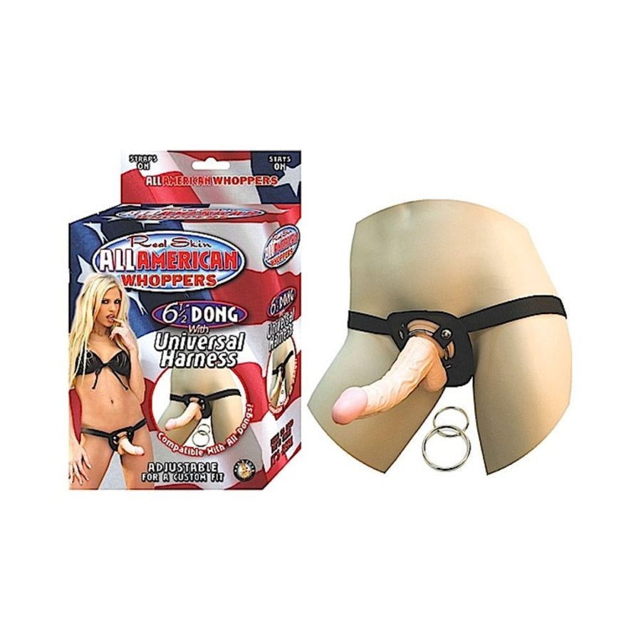 All American Whoppers 6.5in Dong With Universal Harness-Nasstoys-Sexual Toys®