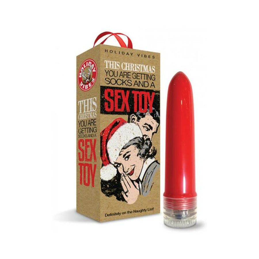 Naughty List Gift Socks And A Sex Toy 4 In. Multi-speed Vibe With Storage Bag-blank-Sexual Toys®