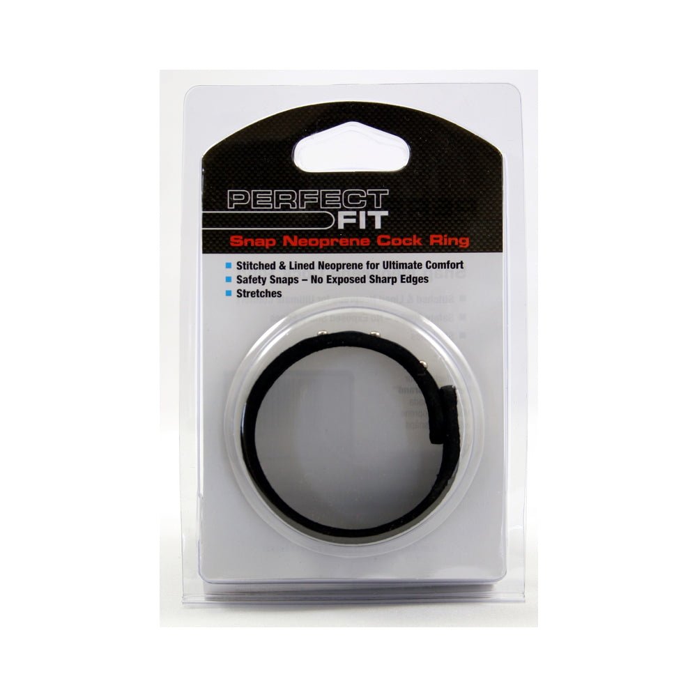 Neoprene Snap Cock Ring Black-blank-Sexual Toys®