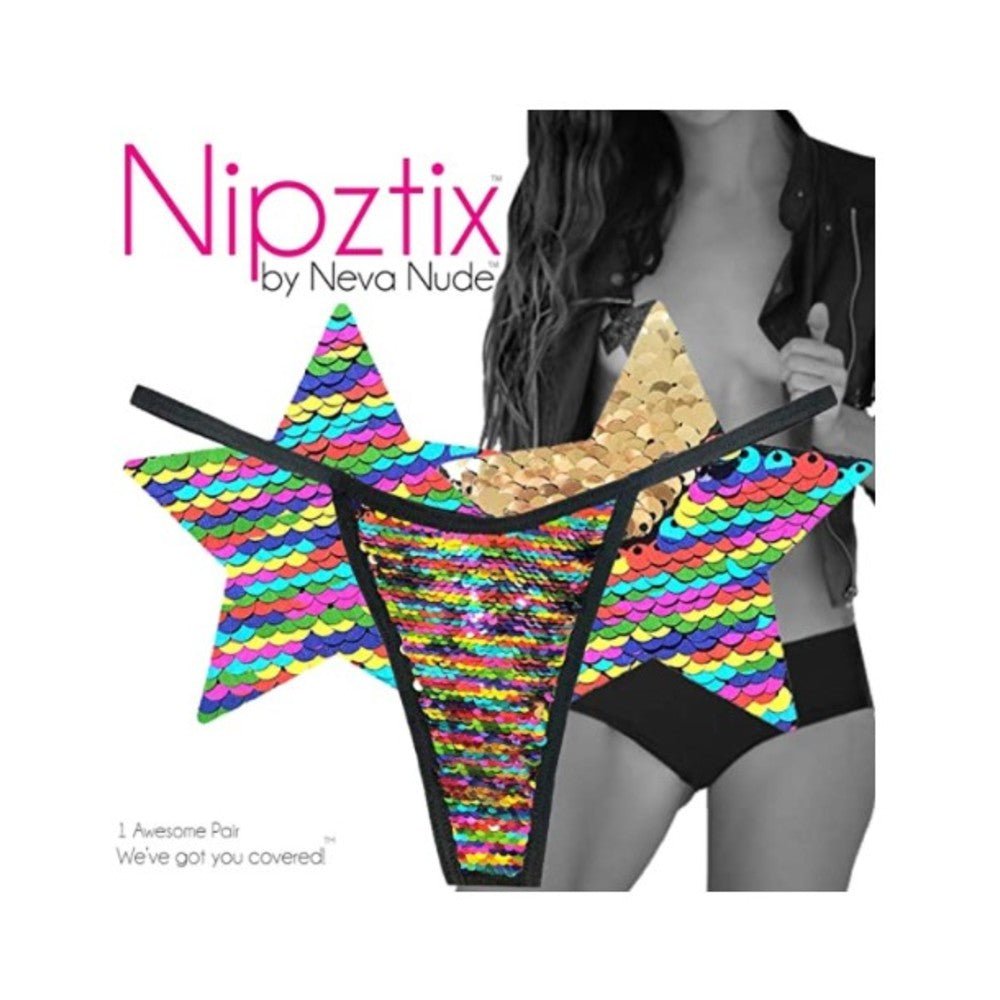 Neva Nude Pastie Funfetti Mulicolor Pastie And Panty Set-blank-Sexual Toys®