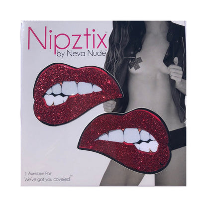 Neva Nude Pasty Bite Me Lips Glitter Red-Neva Nude-Sexual Toys®