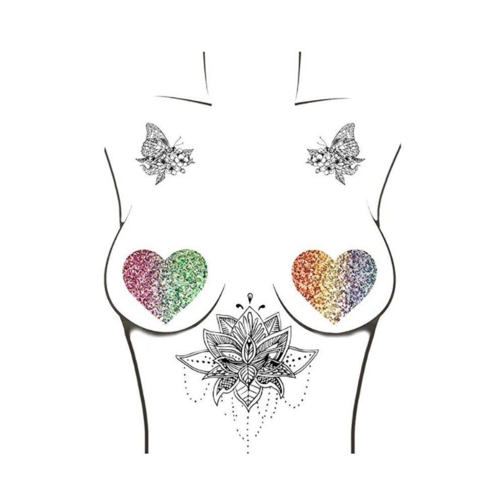Neva Nude Pasty Heart Glitter Multicolor-Neva Nude-Sexual Toys®