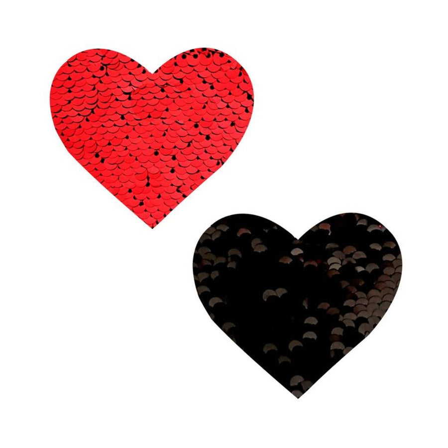 Neva Nude Pasty Heart Sequins Red To Black-blank-Sexual Toys®