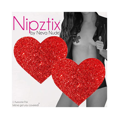 Neva Nude Pasty Hearts Glitter Red-Neva Nude-Sexual Toys®