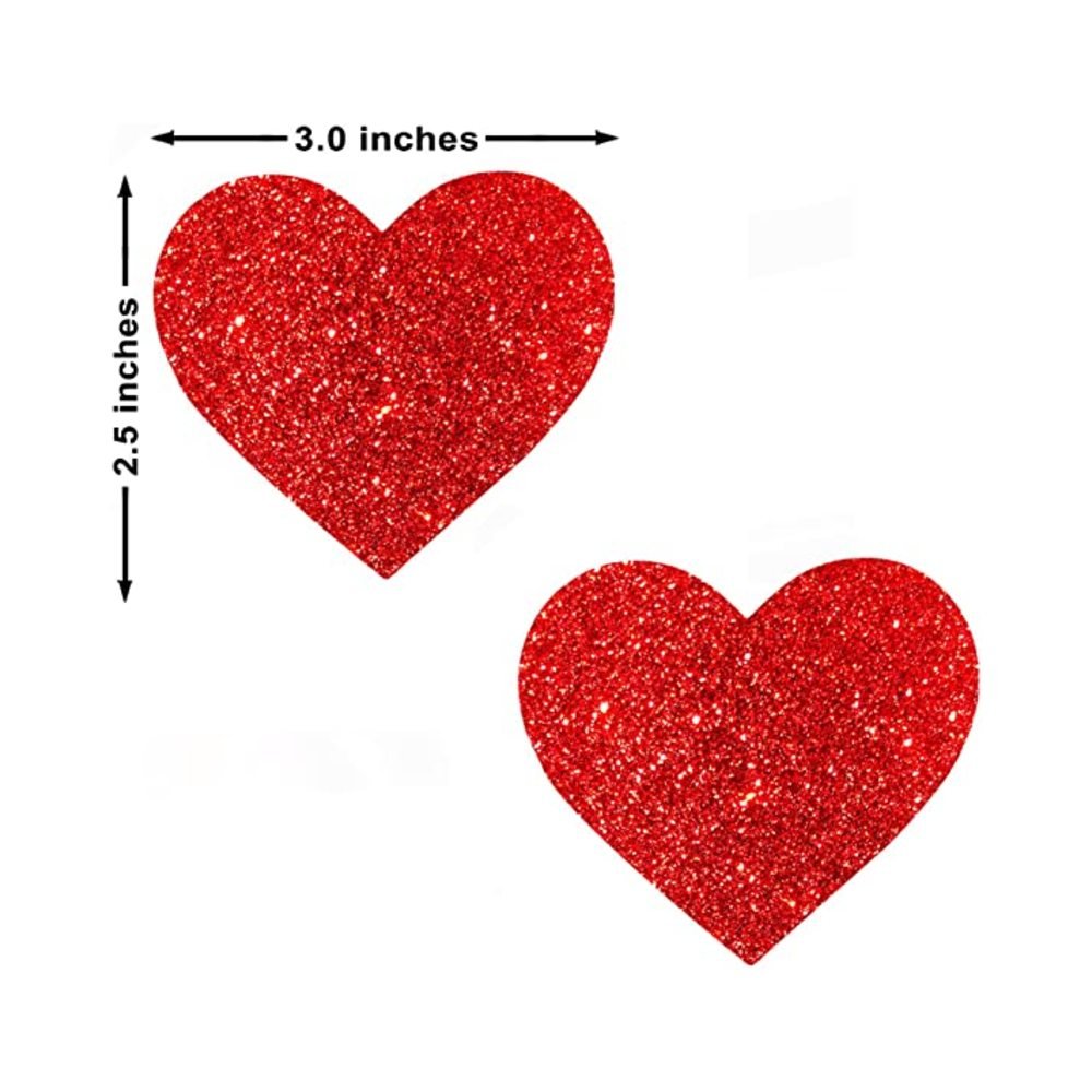Neva Nude Pasty Hearts Glitter Red-Neva Nude-Sexual Toys®
