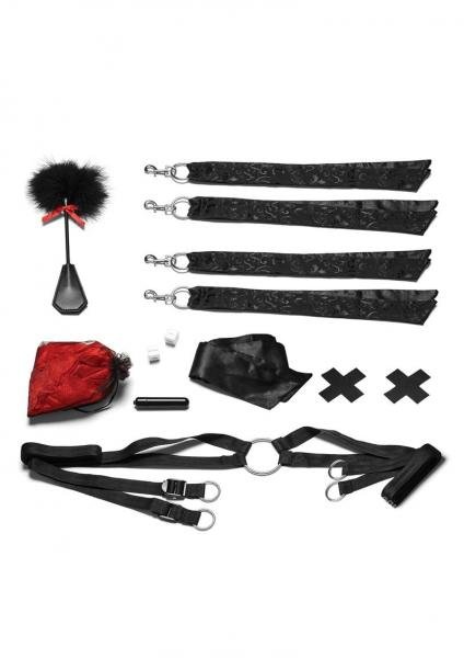 Night Of Romance Satin Cuffs, Rose Petals 6 Piece Bed Spreader Set-Electric Eel-Sexual Toys®
