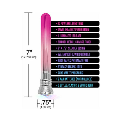 Nixie 10-function Waterproof Classic Vibe - Pink Ombre Glow-blank-Sexual Toys®