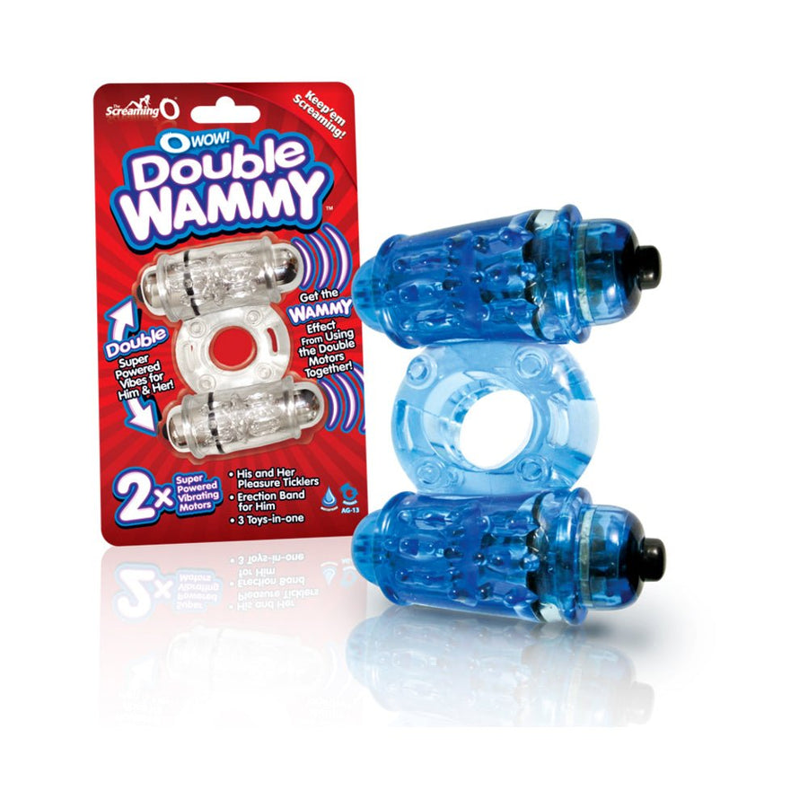 O Wow Double Wammy Blue Vibrating Ring-blank-Sexual Toys®
