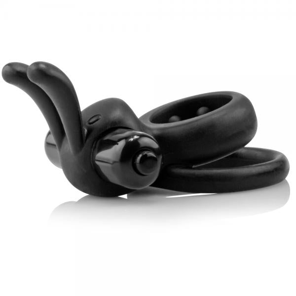 OHare Rabbit Vibrating Ring - Black-Screaming O-Sexual Toys®