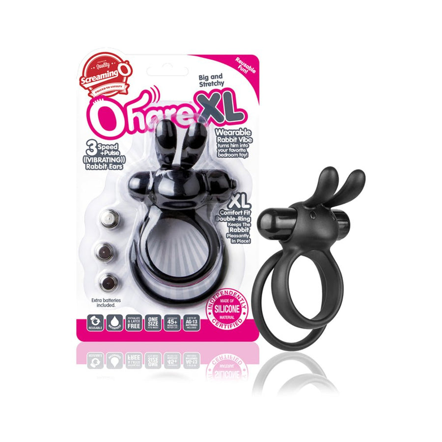 Ohare XL Vibrating Rabbit Double Ring Black-Screaming O-Sexual Toys®