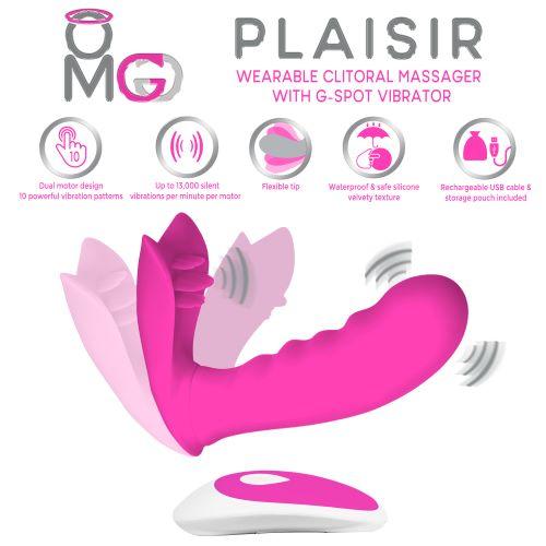 OMG Plaisir Wearable Clitoral Massager, G-Spot Vibrator Pink-Doctor Love&