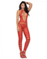 Opaque Net Striped Bodystocking Open Crotch Red O/S-Elegant Moments-Sexual Toys®