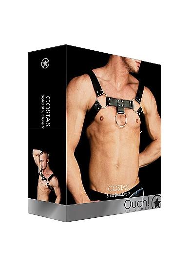 Ouch Costas Solid Structure 2 Black Chest Harness-Shots-Sexual Toys®