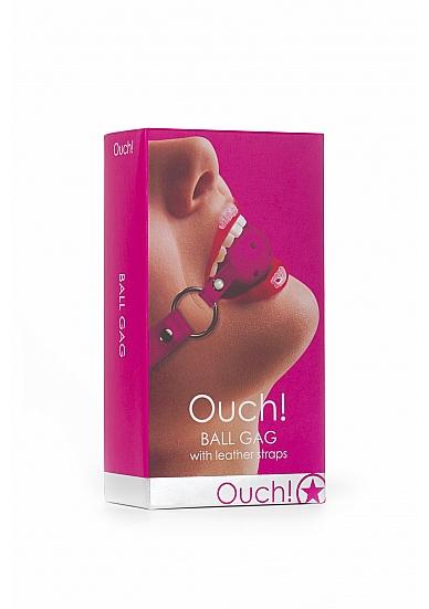 Ouch Gag Ball Leather Straps O/S-Shots-Sexual Toys®