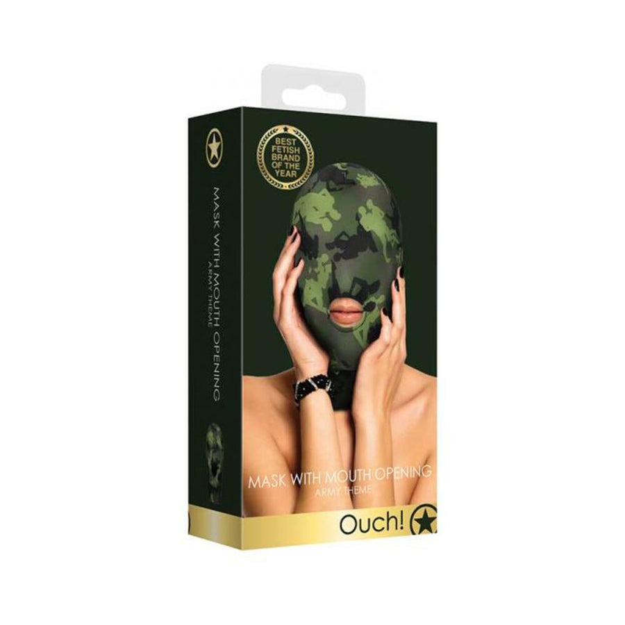 Ouch Mask With Mouth Opening - Army Theme - Green-Shots-Sexual Toys®