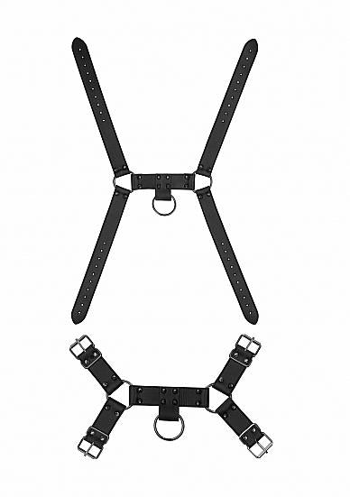 Ouch! Skulls &amp; Bones Male Harness With Spikes Black-Shots-Sexual Toys®