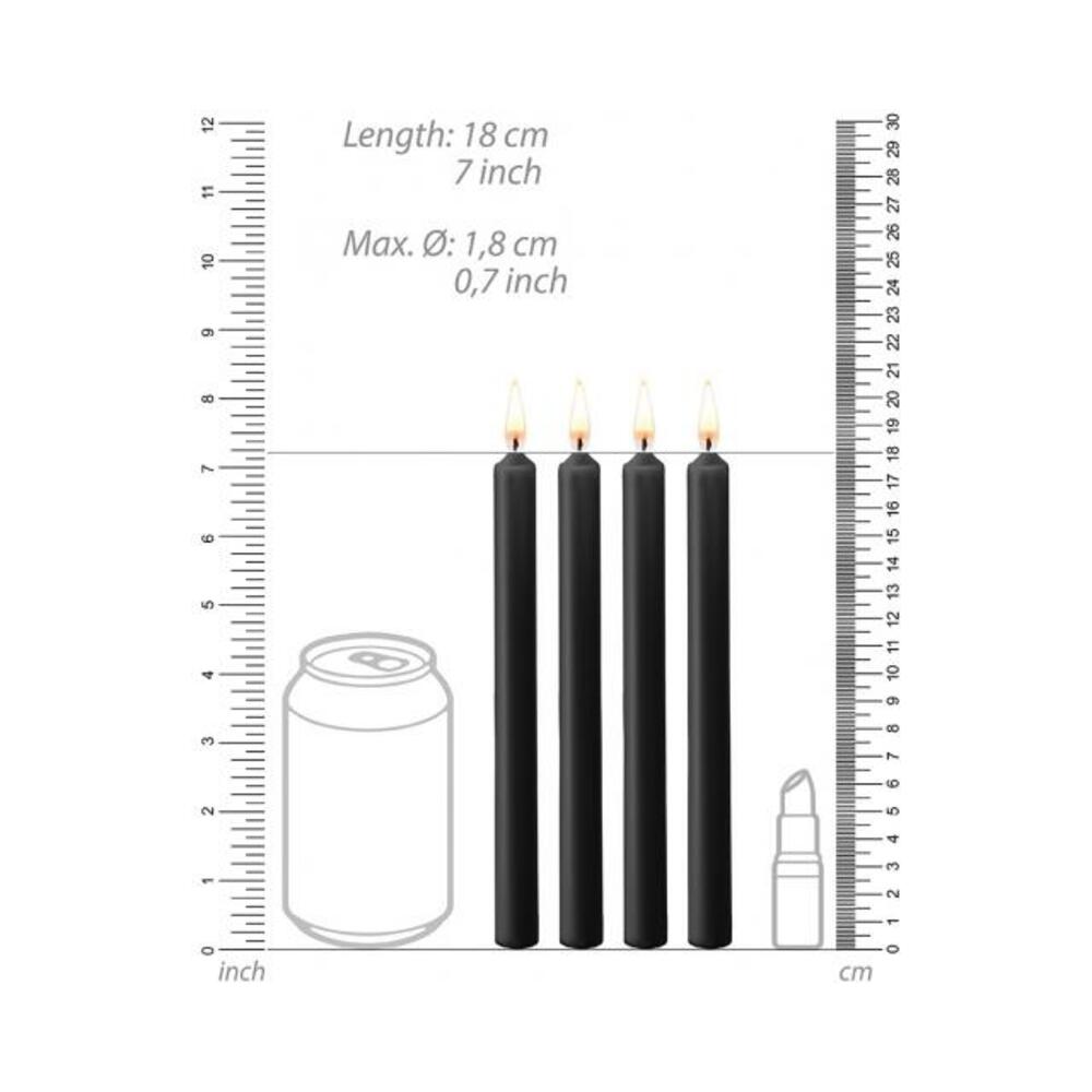 Ouch Teasing Wax Candles Large Paraffin 4-pack Black-Shots-Sexual Toys®