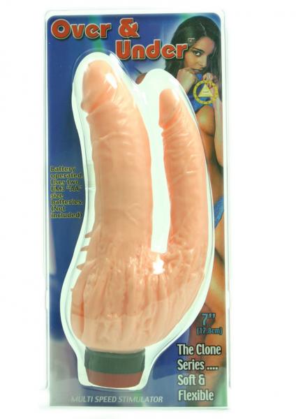 OVER &amp; UNDER 7 INCH DOUBLE DONG FLESH-blank-Sexual Toys®