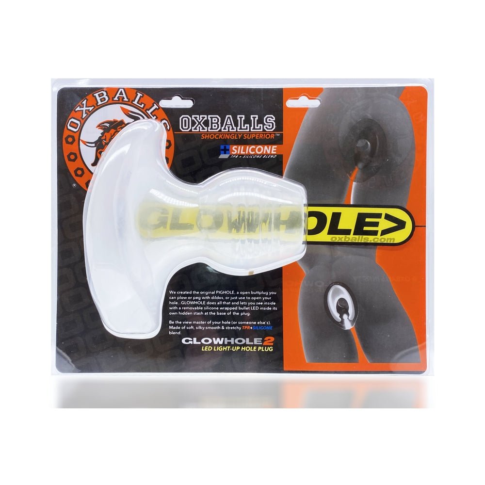 Oxballs Glowhole-1 Buttplug With Led Insert Small Clear Frost-blank-Sexual Toys®