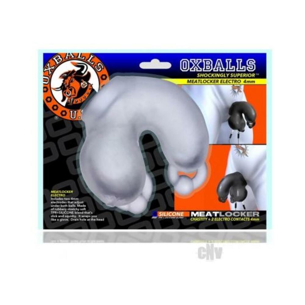 Oxballs Meatlocker Electro Chastity 4 Mm Clear Ice-blank-Sexual Toys®