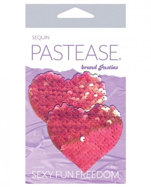 Pastease Color Changing Flip Sequins Heart Pink O/S-Pastease Brand Pasties-Sexual Toys®