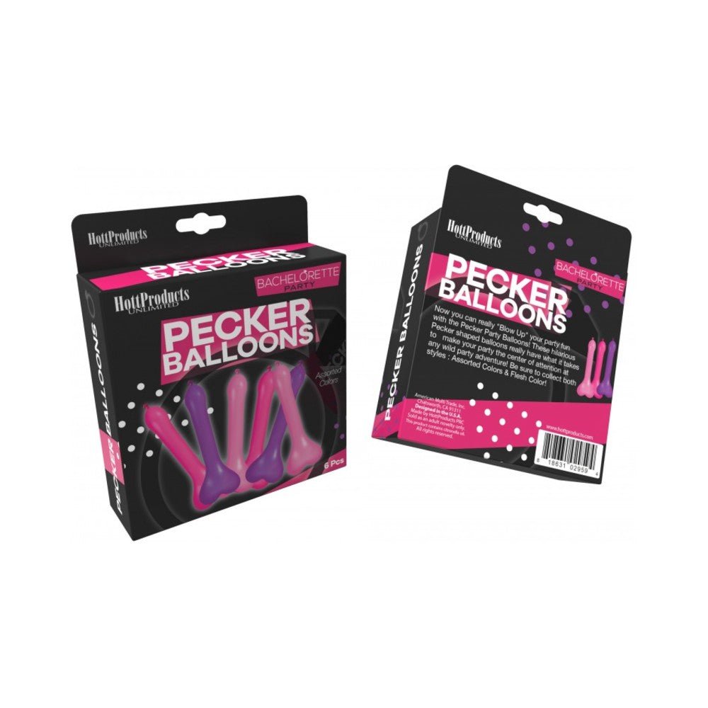 Pecker Balloons Assorted Colors-(6/box)-blank-Sexual Toys®