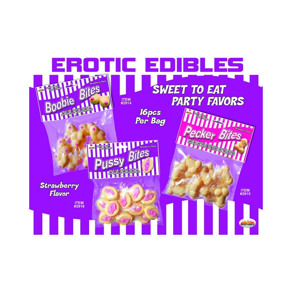 Pecker Bites Strawberry Candy 16 Pieces Bag-blank-Sexual Toys®