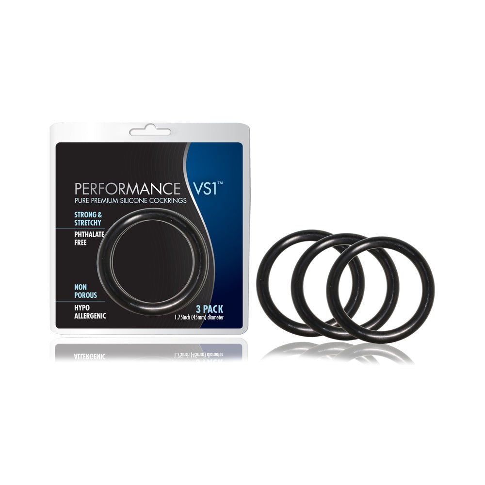 Performance VS1 Pure Premium Silicone Cockrings Black-blank-Sexual Toys®