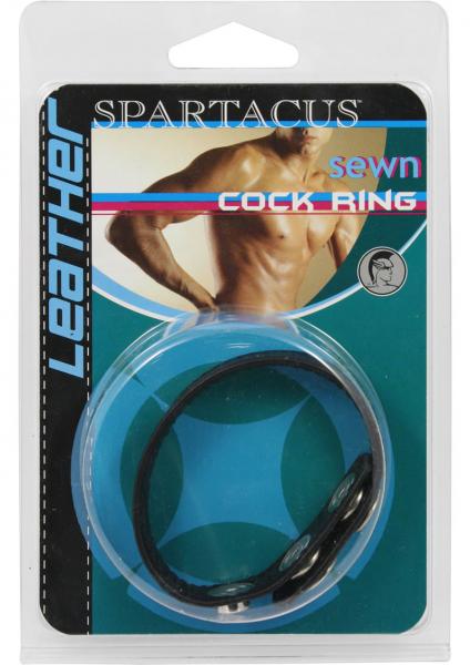 Plain Joe Sewn Leather Cock Ring with Snaps Black-blank-Sexual Toys®